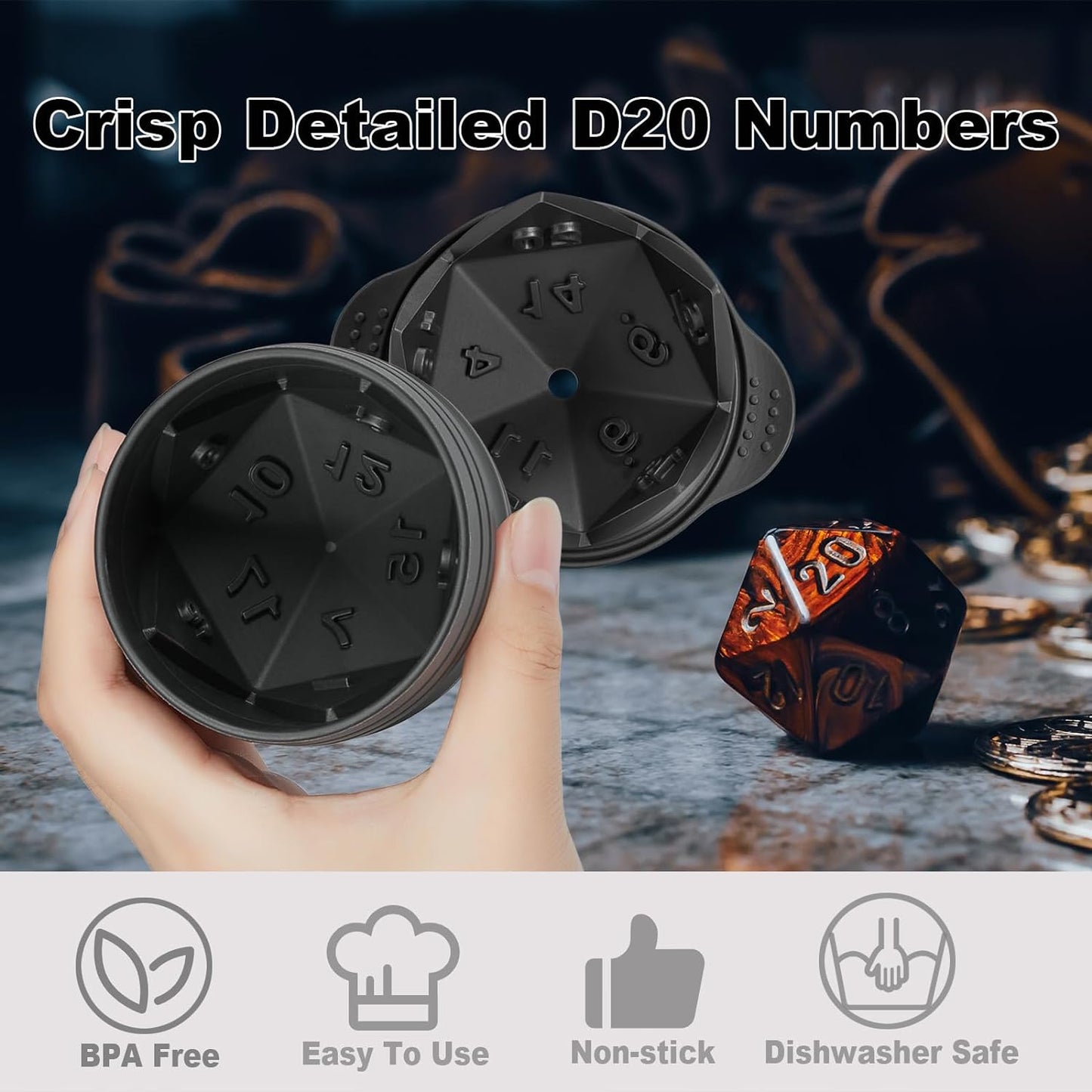 D20 Ice Cube Mold - Elevate Your Drink Game