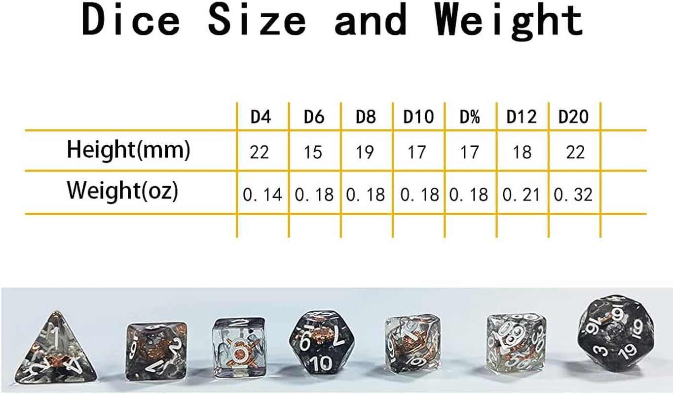 7PCS Polyhedral Dice Set, 7-Die DND Dice Set Filled with Wolf Head for Role Playing Games as Dungeons and Dragons RPG MTG Table Games，D&D (Druid)