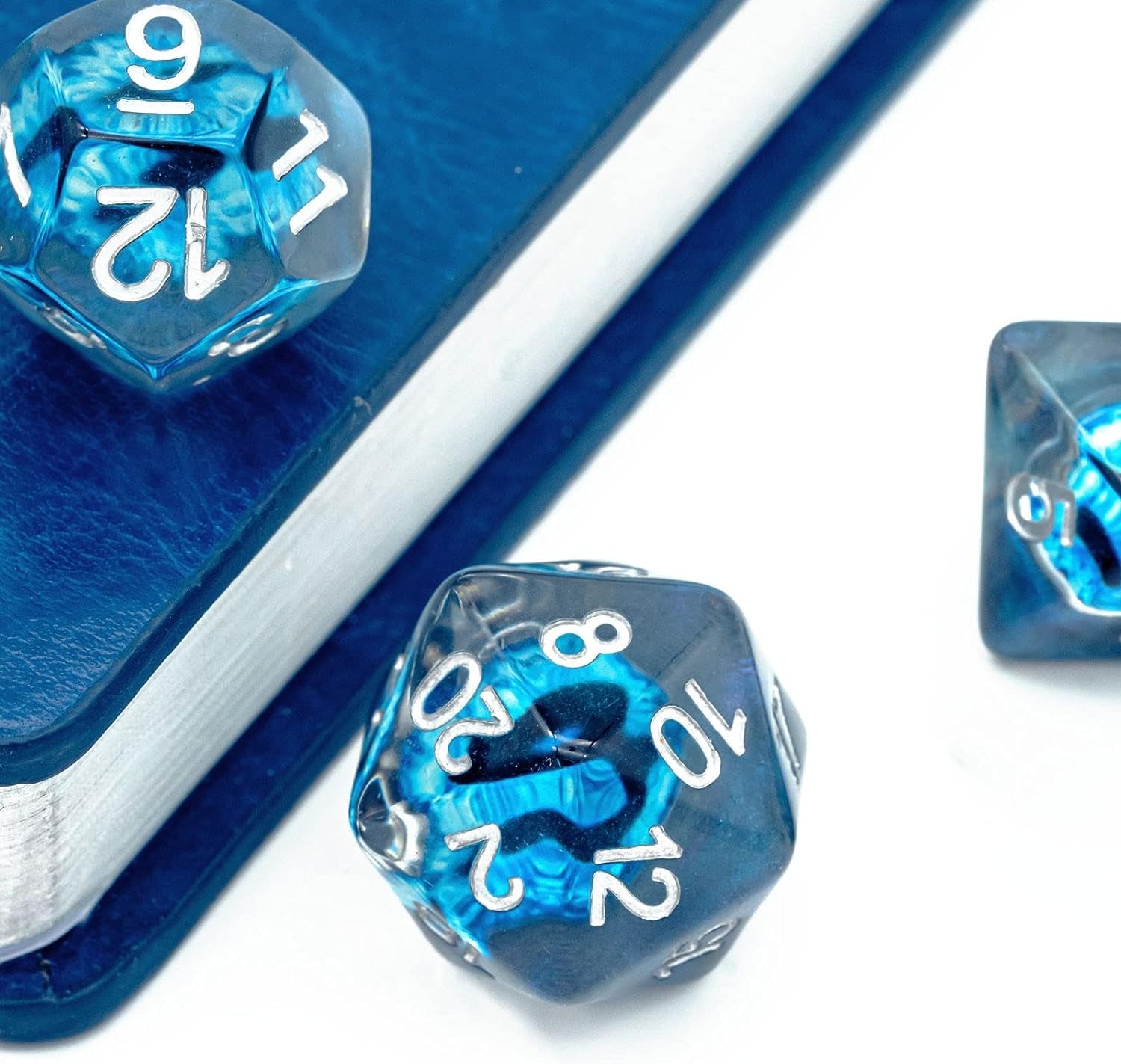 Ocular Mystique Dice Set - Blue Eyeball Resin Dice (7 Dice)